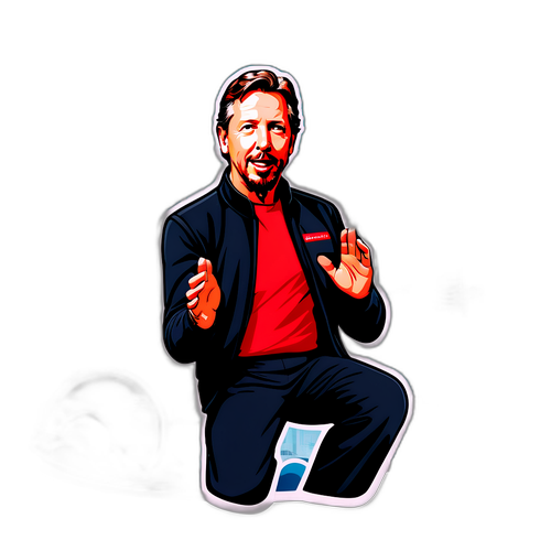 Larry Ellison in dynamischer Pose