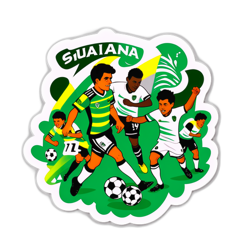 Stiker Pertandingan Sepak Bola Guarani vs Santos