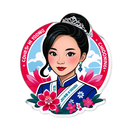 庆祝陈勇诗获得2025年香港小姐冠军的贴纸