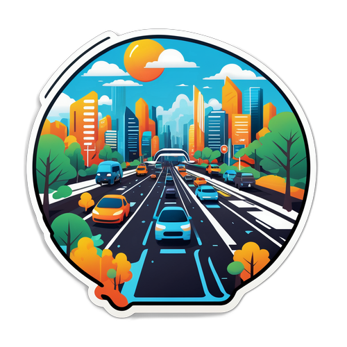 未来交通拥堵贴纸