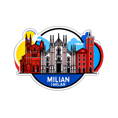 Adesiv cu peisaj urban din Milano