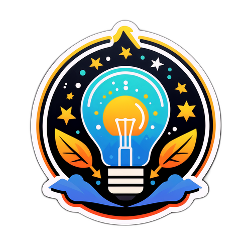 科技与节能元素的贴纸