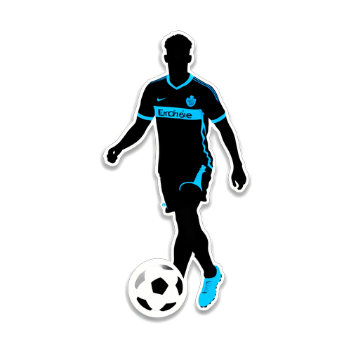 Sticker van het Eredivisie-logo met silhouet van een speler