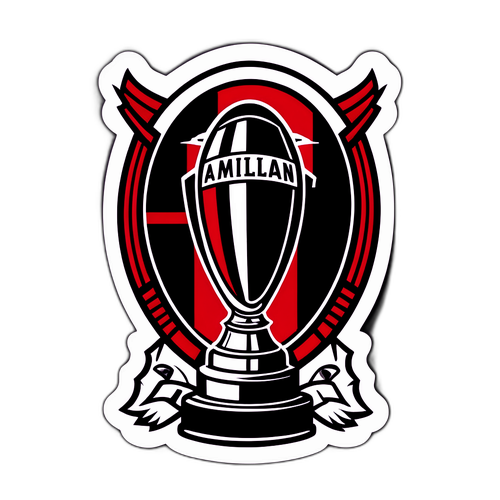 สติกเกอร์ที่แสดงถึงความสำเร็จของเอซี มิลานพร้อมถ้วยแชมป์