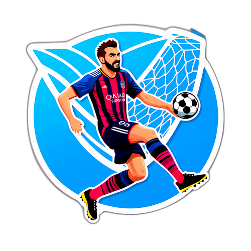 Sticker cu Borja Diaz marcând un gol