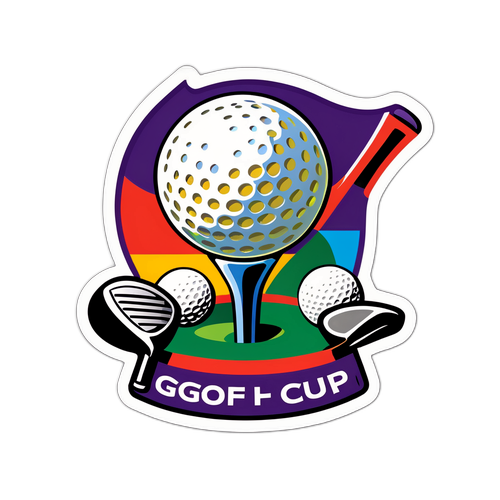 Klistermärke med golfklubba och bollar inför FedEx Cup