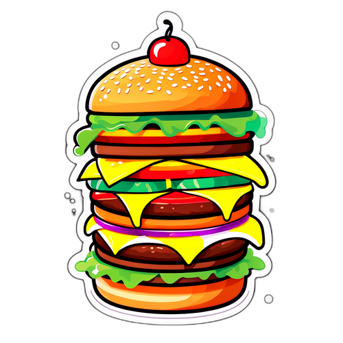Farverig burgers sticker