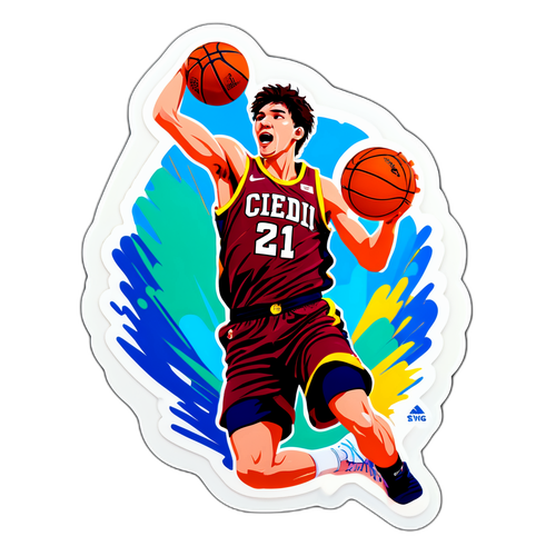 Sticker af Cedi Osman i slam dunk