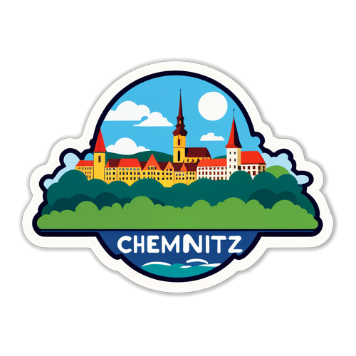 Aufkleber mit schönem Landschaftsmotiv von Chemnitz