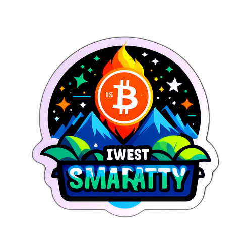 Nálepka s heslem 'Investuj chytře, investuj do BTC'