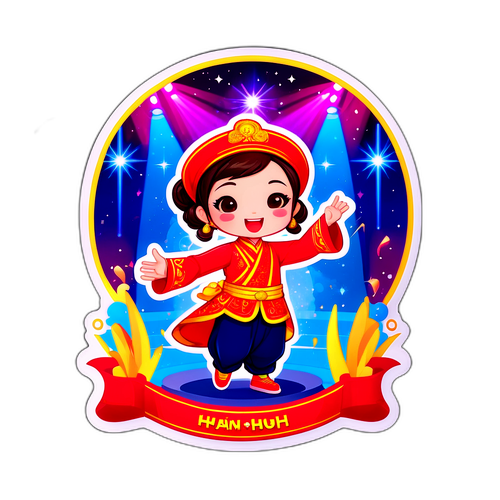 Sticker thiết kế của Huỳnh Anh Tuấn trên sân khấu