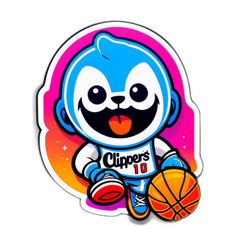 Neon Clippers Mascot Sticker