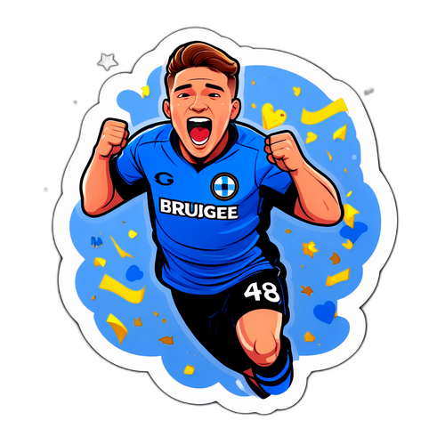 Fotballspiller fra Club Brugge Feirer