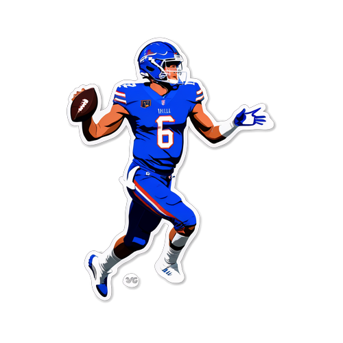 Josh Allen Throwing Silhouette Sticker