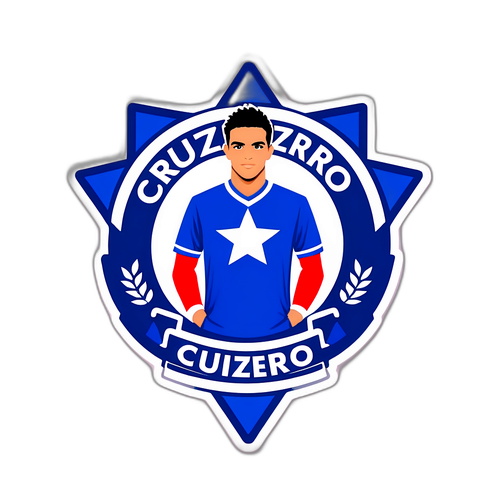 Stiker Cruzeiro dengan Jersey Retro dan Bintang Ikonik