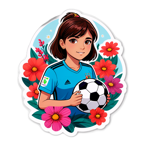 Sticker van Aitana Bonmatí in een Voetbalscène