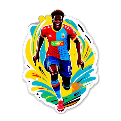 Ungdommelig og Energetisk Fodboldklistermærke