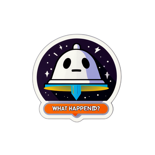 Наклейка с иконкой Downdetector и надписью 'Что произошло?'