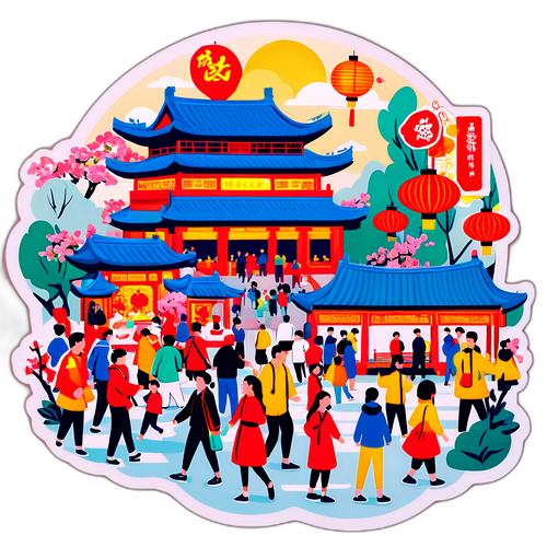 济南春季旅行热闹场景