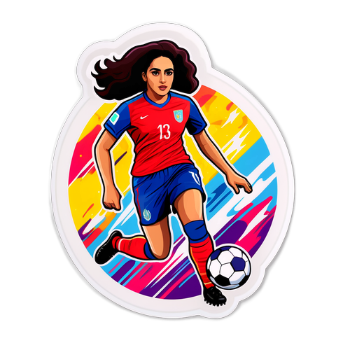 Sticker von Salma Paralluelo auf dem Fußballfeld