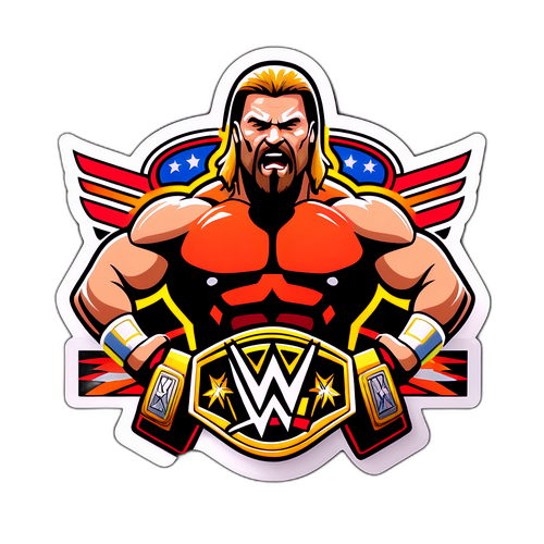 Autocollant Dynamique de WWE avec Ceinture de Champion
