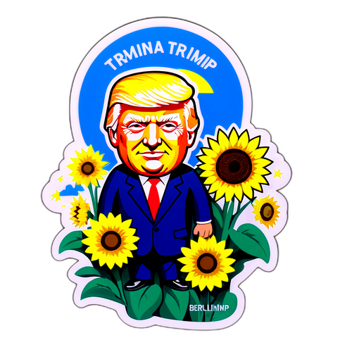 Autocollant représentant Donald Trump en Ukraine