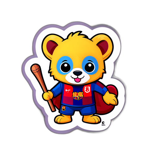 FC 바르셀로나의 귀여운 동물 마스코트 스티커