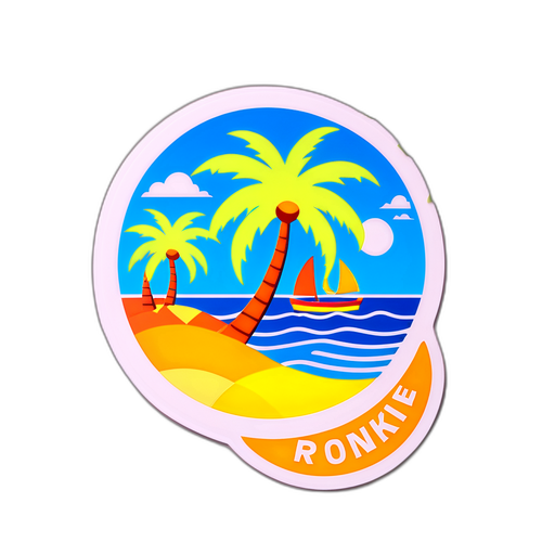 Speelse sticker van de Knokke Off logo