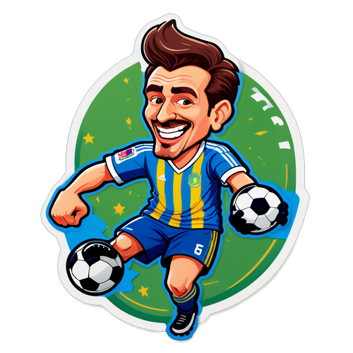 Sticker vui nhộn mô phỏng cầu thủ bóng đá