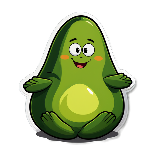 Discover the Joy of Yoga with This Adorable Happy Avocado - Serenity Awaits!