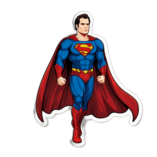 Diseño de sticker de Henry Cavill como superhéroe