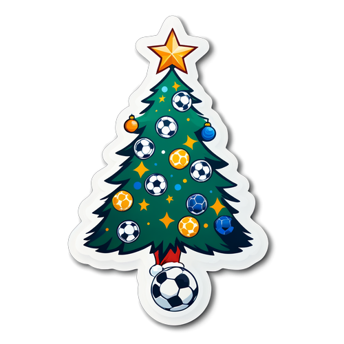 Árvore de Natal com Elementos do Porto e Bolas de Futebol