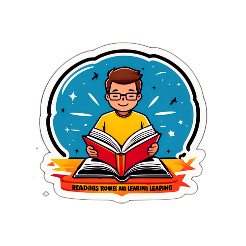 Aufkleber über das Lesen und Lernen