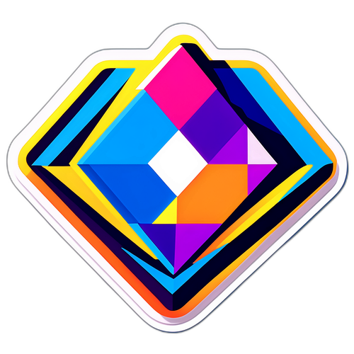 Dijital Temalı Elmas Şekilli Sticker