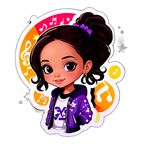 Стикер с Дженной Ортегой в стильном наряде