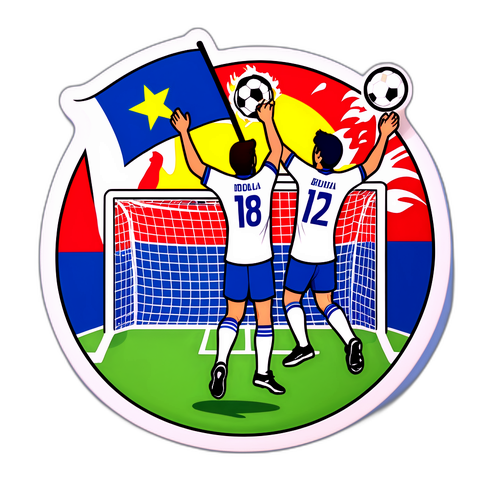 ייצוג אומנותי של משחק הכדורגל בין ישראל ומולדובה