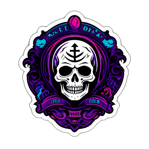 A Sötét, Misztikus Éjjel Fekvő Tűzben Sticker