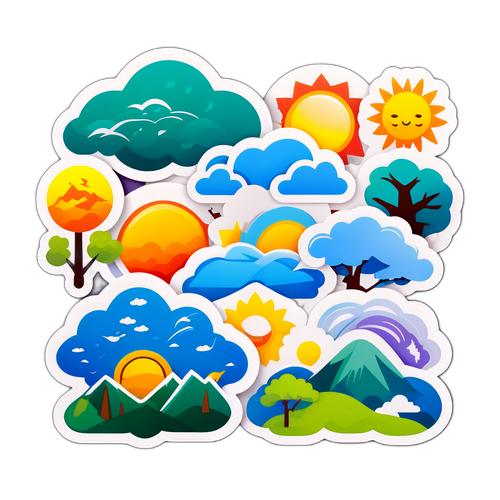 자연의 아름다움과 날씨 변화 스티커