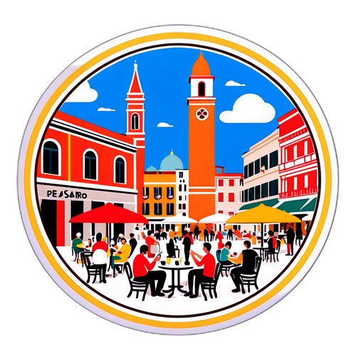 Adesivo allegro della piazza principale di Pesaro