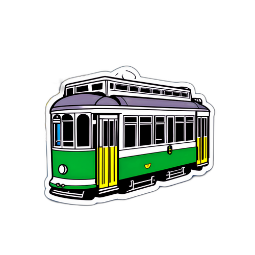 Eléctrico de Lisboa com azulejos portugueses