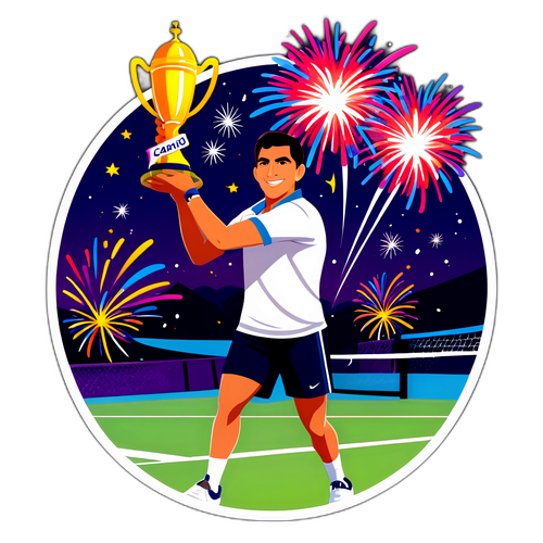Sticker ng Kampeon sa Tennis na si Carlos Alcaraz