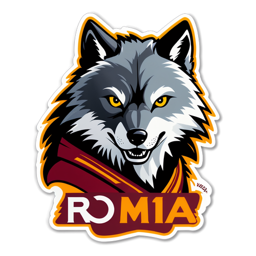 Adesivo del mascotte iconico dell'AS Roma