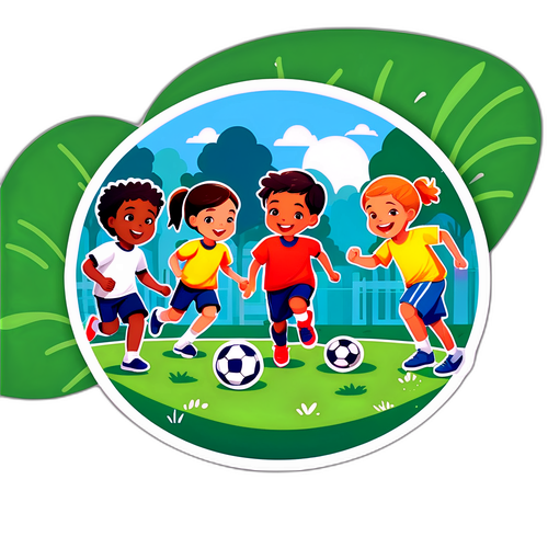 Giocattoli e Gioia: Bambini che Giocano a Calcio nel Parco