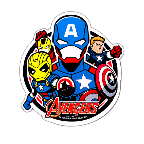 Adesivo Drammatico che Celebra gli Avengers