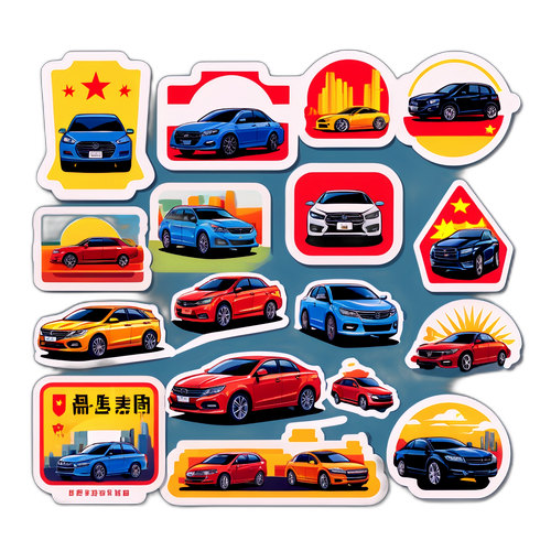 庆祝中国汽车工业成就的贴纸