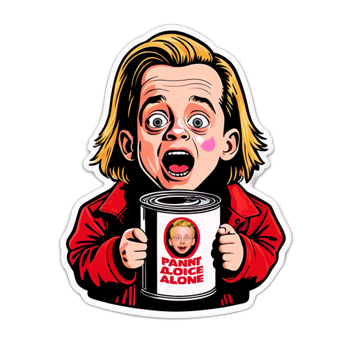 Διασκεδαστικό αυτοκόλλητο του Μακάλεϊ Κάλκιν ως Κέβιν από το Home Alone