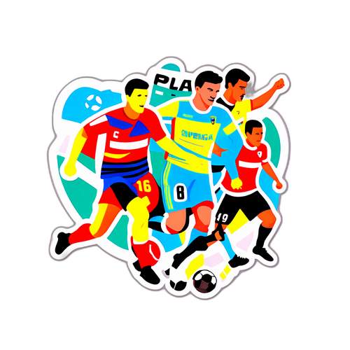 Design modern cu jucători de fotbal în acțiune