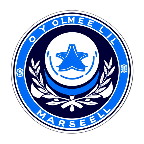 Логотип Olympique Marseille з історичними моментами та футбольними термінами