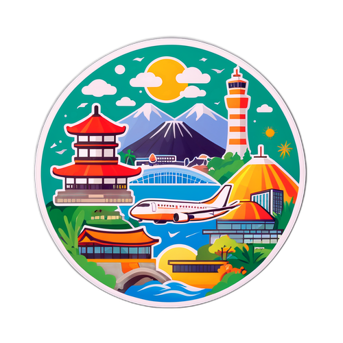 제주공항 관광명소 재미있는 여행 스티커