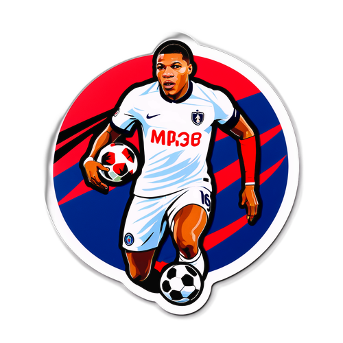 Bold i energetyczny sticker z Mbappé